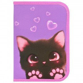 Пенал BRAUBERG, 1 отделение, 2 откидные планки, полиэстер, 21х14 см, Paw prints, 273526