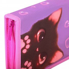 Пенал BRAUBERG, 1 отделение, 2 откидные планки, полиэстер, 21х14 см, Paw prints, 273526