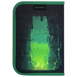 Пенал BRAUBERG, 1 отделение, 2 откидные планки, полиэстер, 21х14 см, Digital spider, 273528