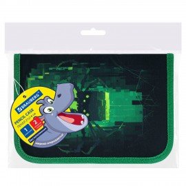 Пенал BRAUBERG, 1 отделение, 2 откидные планки, полиэстер, 21х14 см, Digital spider, 273528