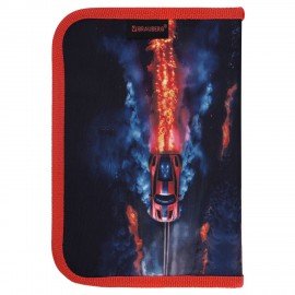 Пенал BRAUBERG с наполнением, 1 отделение, 1 откидная планка, 24 предмета, 21х14 см, Foggy car, 273533