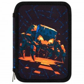 Пенал BRAUBERG, 2 отделения, полиэстер, 21х14 см, Fire spider, 273537