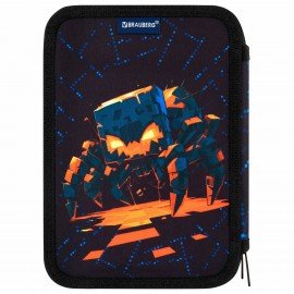 Пенал BRAUBERG, 2 отделения, полиэстер, 21х14 см, Fire spider, 273537