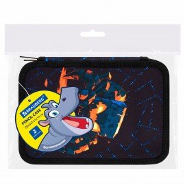 Пенал BRAUBERG, 2 отделения, полиэстер, 21х14 см, Fire spider, 273537