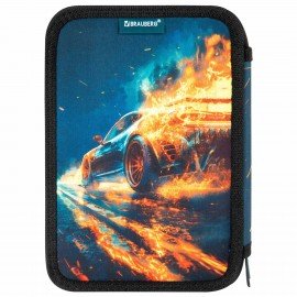 Пенал BRAUBERG, 3 отделения, полиэстер, 21х14 см, Speed increase, 273539