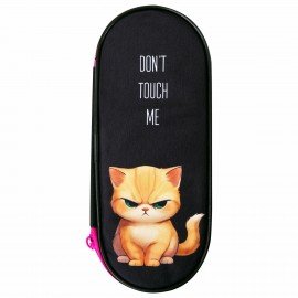 Пенал-футляр BRAUBERG, 1 отделение, органайзер, полиэстер, 22x9х5 см, Angry kitty, 273566