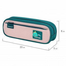 Пенал-футляр BRAUBERG, 2 отделения, 3D элемент, полиэстер, Fun dino, 23х8х5 см, 273572