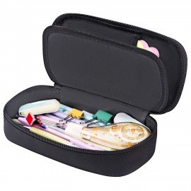 Пенал-органайзер BRAUBERG, 1 отделение, откидная планка, полиэстер, 22х10х6 см, Total black, 273577