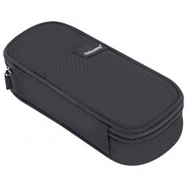 Пенал-органайзер BRAUBERG, 1 отделение, откидная планка, полиэстер, 22х10х6 см, Total black, 273577