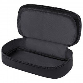 Пенал-органайзер BRAUBERG, 1 отделение, откидная планка, полиэстер, 22х10х6 см, Total black, 273577