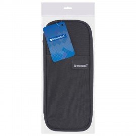 Пенал-органайзер BRAUBERG, 1 отделение, откидная планка, полиэстер, 22х10х6 см, Total black, 273577