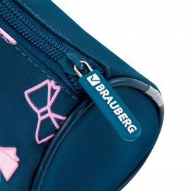 Пенал мягкий BRAUBERG, 3 отделения, нейлон, 21х7х7 см, Elegant bow, 273581