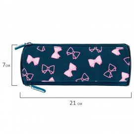 Пенал мягкий BRAUBERG, 3 отделения, нейлон, 21х7х7 см, Elegant bow, 273581