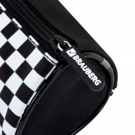 Пенал мягкий BRAUBERG, 3 отделения, нейлон, 21х7х7 см, Black&white, 273582