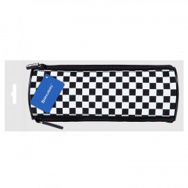 Пенал мягкий BRAUBERG, 3 отделения, нейлон, 21х7х7 см, Black&white, 273582