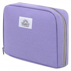 Пенал-органайзер BRAUBERG, 1 отделение, наклейки, молния вокруг, канвас, 22x15х4 см, черный, 273594