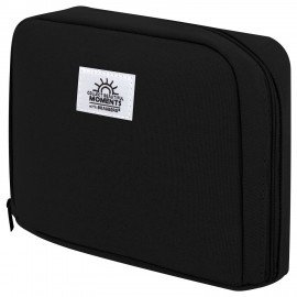 Пенал-органайзер BRAUBERG, 1 отделение, наклейки, молния вокруг, канвас, 22x15х4см, фиолетовый, 273596