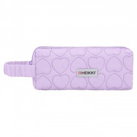 Пенал-косметичка HEIKKI (ХЕЙКИ) с ручкой, 1 отделение, стеганый полиэстер, 21х8х5 см, фиолетовый, 273606