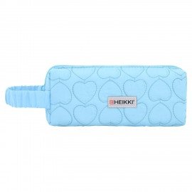 Пенал-косметичка HEIKKI (ХЕЙКИ) с ручкой, 1 отделение, стеганый полиэстер, 21х8х5 см, голубой, 273607