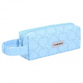 Пенал-косметичка HEIKKI (ХЕЙКИ) с ручкой, 1 отделение, стеганый полиэстер, 21х8х5 см, голубой, 273607
