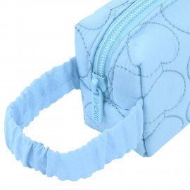 Пенал-косметичка HEIKKI (ХЕЙКИ) с ручкой, 1 отделение, стеганый полиэстер, 21х8х5 см, голубой, 273607