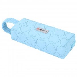 Пенал-косметичка HEIKKI (ХЕЙКИ) с ручкой, 1 отделение, стеганый полиэстер, 21х8х5 см, голубой, 273607