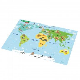 Настольное покрытие BRAUBERG KIDS, А3+, пластик, 46x33 см, Кот-энтузиаст изучает Мир, 273619