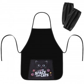 Фартук с нарукавниками для уроков труда ПИФАГОР, 1 карман, 46х54 см, Dark kitten, 273622