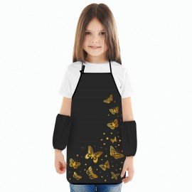 Фартук с нарукавниками для уроков труда ЮНЛАНДИЯ, регулировка по росту, 46х54 см, Golden, 273635