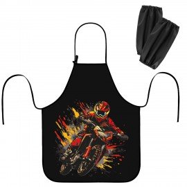 Фартук с нарукавниками для уроков труда ЮНЛАНДИЯ, регулировка по росту, 46х54 см, Fire moto, 273636