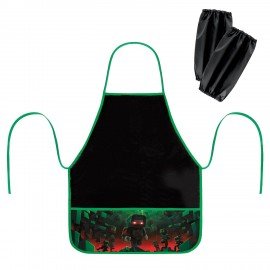 Фартук с нарукавниками для уроков труда BRAUBERG, 3 кармана, 46x54 см, Night warrior, 273640