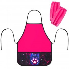 Фартук с нарукавниками для уроков труда BRAUBERG, 3 кармана, 46x54 см, Pink lava, 273641