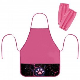 Фартук с нарукавниками для уроков труда BRAUBERG, 3 кармана, 46x54 см, Pink lava, 273641