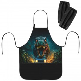 Фартук с нарукавниками для уроков труда BRAUBERG KIDS, 2 кармана, регулировка по росту, 46x54 см, Dino chase, 273760