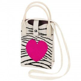 Сумочка-органайзер повседневная HEIKKI KNIT (ХЕЙКИ) кросс боди, вязаная, 17х12х5 см, Zebra heart, 273794