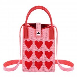 Сумочка-органайзер повседневная HEIKKI KNIT (ХЕЙКИ) кросс боди, вязаная, 17х12х5 см, Hearts, 273795