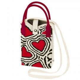 Сумочка-органайзер повседневная HEIKKI KNIT (ХЕЙКИ) кросс боди, вязаная, 17х12х5 см, Red and black, 273796