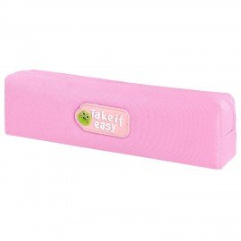 Пенал ЮНЛАНДИЯ ЮНИОР, 1 отделение, полиэстер, аппликация, Take it easy, 20х6х4 см, 273802