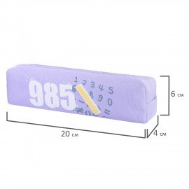 Пенал ЮНЛАНДИЯ ЮНИОР, 1 отделение, полиэстер, Numbers, 20х6х4 см, 273807