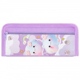 Пенал ЮНЛАНДИЯ ЮНИОР, 2 отделения, полиэстер, Purple clouds, 21х8х6 см, 273810
