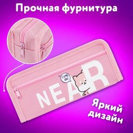 Пенал ЮНЛАНДИЯ ЮНИОР, 2 отделения, полиэстер, Near you, 21х8х6 см, 273811