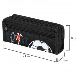 Пенал ЮНЛАНДИЯ ЮНИОР, 2 отделения, полиэстер, Sport, 21х8х6 см, 273812