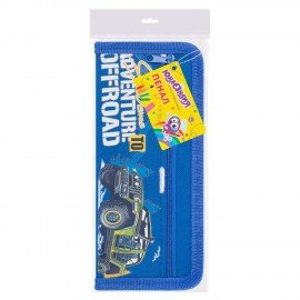 Пенал ЮНЛАНДИЯ ЮНИОР, 2 отделения, полиэстер, Offroad, 21х8х6 см, 273813