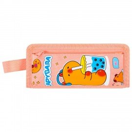 Пенал ЮНЛАНДИЯ ЮНИОР, 2 отделения, с ручкой, полиэстер, Capybara, 21х8х6 см, 273814