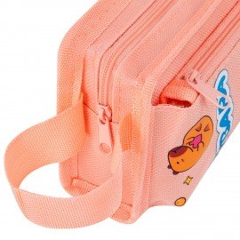 Пенал ЮНЛАНДИЯ ЮНИОР, 2 отделения, с ручкой, полиэстер, Capybara, 21х8х6 см, 273814