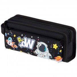 Пенал ЮНЛАНДИЯ ЮНИОР, 2 отделения, с ручкой, полиэстер, Astronaut, 21х8х6 см, 273816