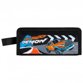 Пенал ЮНЛАНДИЯ ЮНИОР, 2 отделения, с ручкой, полиэстер, Speed demon, 21х8х6 см, 273817