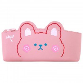 Пенал ЮНЛАНДИЯ ЮНИОР, 1 отделение, искусственная кожа, Pink bear, 20х9х7 см, 273818