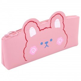 Пенал ЮНЛАНДИЯ ЮНИОР, 1 отделение, искусственная кожа, Pink bear, 20х9х7 см, 273818