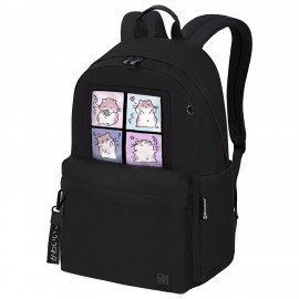 Рюкзак BRAUBERG FASHION CITY универсальный, карман-антивор, Kawaii Hamsters, черный, 44х31х16см, 273840